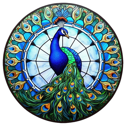 Animal Peacock Glass Painting - Full Round Drill Diamond Painting 30*30CM