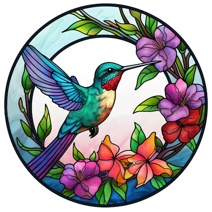 Animal Hummingbird Glass Painting - Full Round Drill Diamond Painting 30*30CM