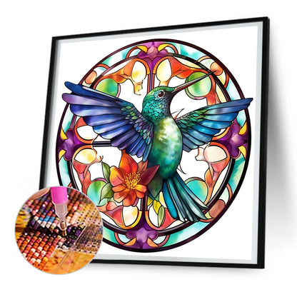 Animal Hummingbird Glass Painting - Full Round Drill Diamond Painting 30*30CM