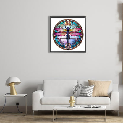 Animal Dragonfly Glass Painting - Full Round Drill Diamond Painting 30*30CM