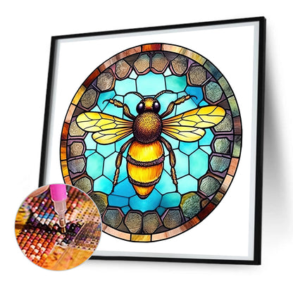 Animal Bee Glass Painting - Full Round Drill Diamond Painting 30*30CM