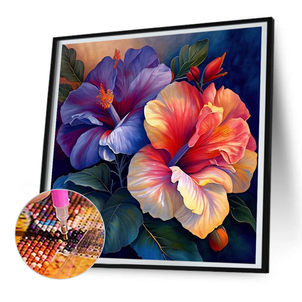 Hibiscus - Full Round Drill Diamond Painting 30*30CM