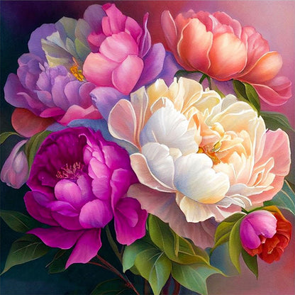 Peony - Full Round Drill Diamond Painting 30*30CM