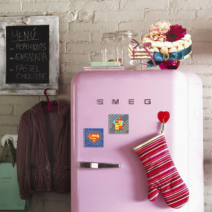 5ocs Diamond Fridge Magnet Sticker Cartoon DIY Round Full Drill for Home Kitchen