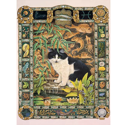 Card Cat - Full Round Drill Diamond Painting 30*40CM