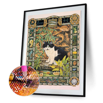 Card Cat - Full Round Drill Diamond Painting 30*40CM