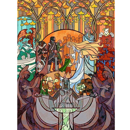 Glass Stained Glass Gift Of Ross Lorraine - Full Round Drill Diamond Painting 30*40CM