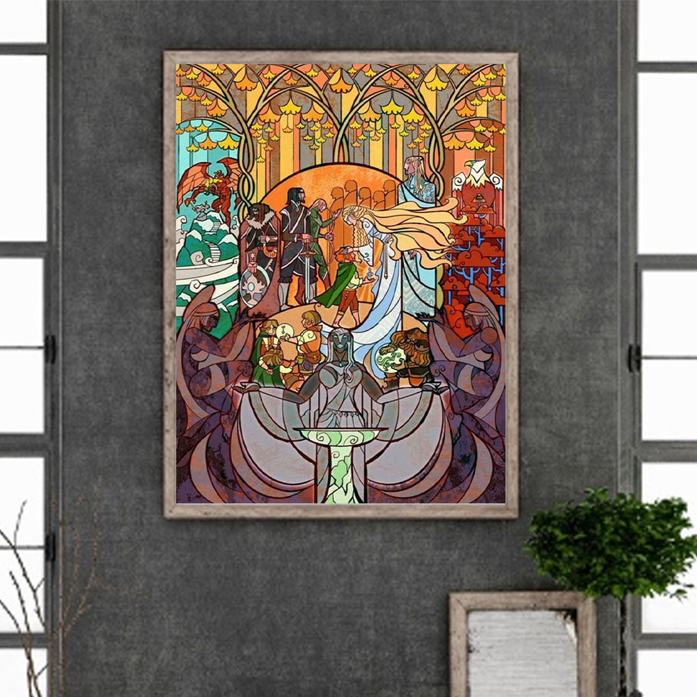 Glass Stained Glass Gift Of Ross Lorraine - Full Round Drill Diamond Painting 30*40CM