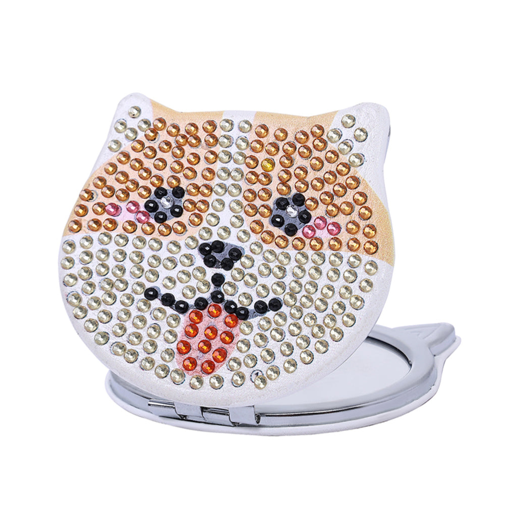 DIY Diamond Art Vanity Mirror Handheld Folding Purse Mirror for Kids Women Girls