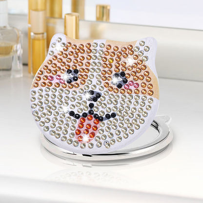 DIY Diamond Art Vanity Mirror Handheld Folding Purse Mirror for Kids Women Girls