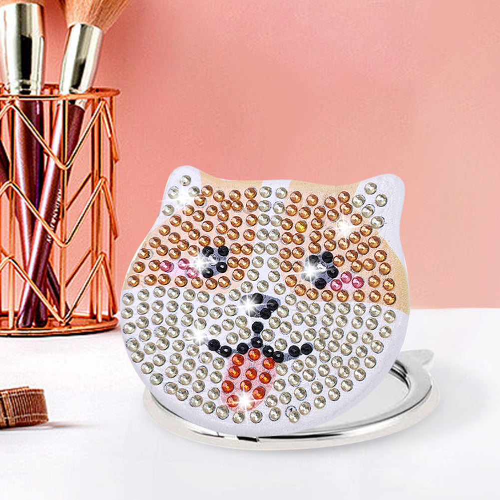 DIY Diamond Art Vanity Mirror Handheld Folding Purse Mirror for Kids Women Girls