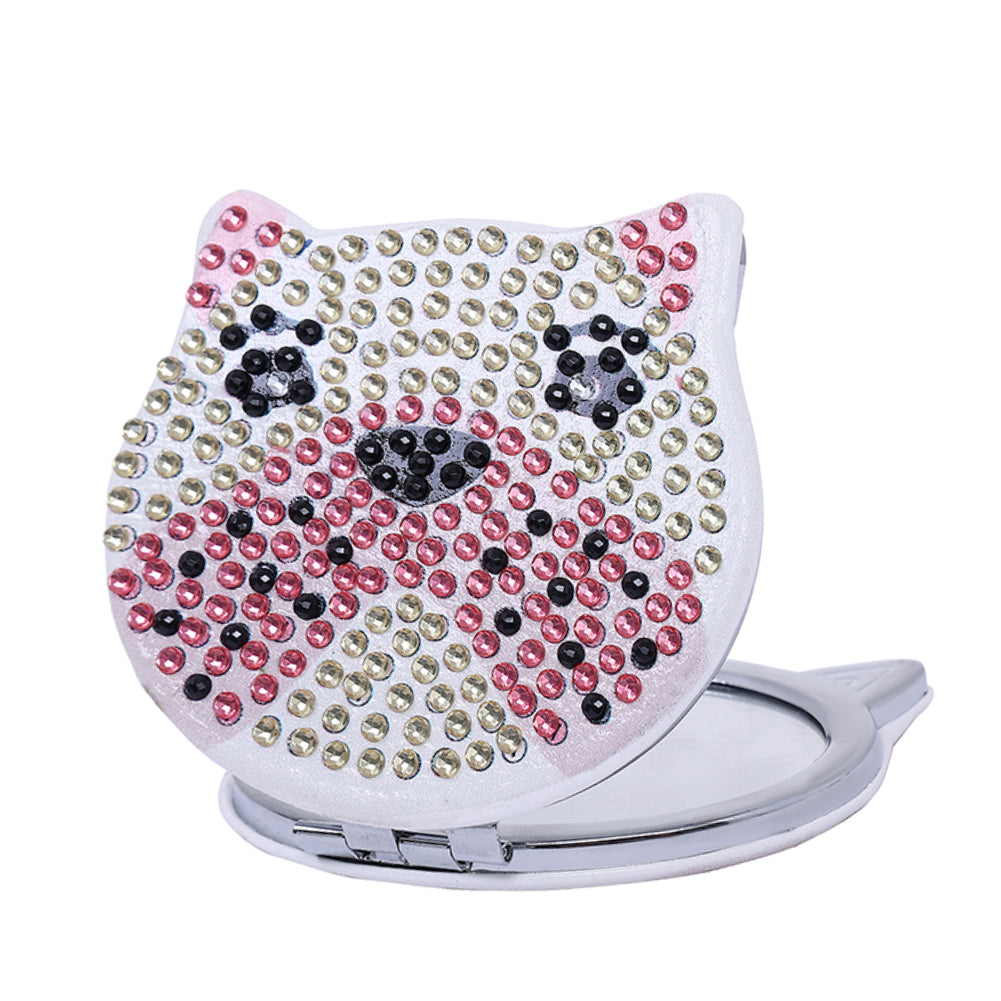 DIY Diamond Art Vanity Mirror Handheld Folding Purse Mirror for Kids Women Girls