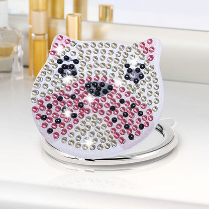 DIY Diamond Art Vanity Mirror Handheld Folding Purse Mirror for Kids Women Girls