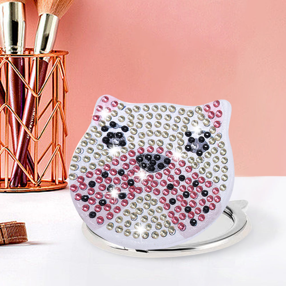 DIY Diamond Art Vanity Mirror Handheld Folding Purse Mirror for Kids Women Girls