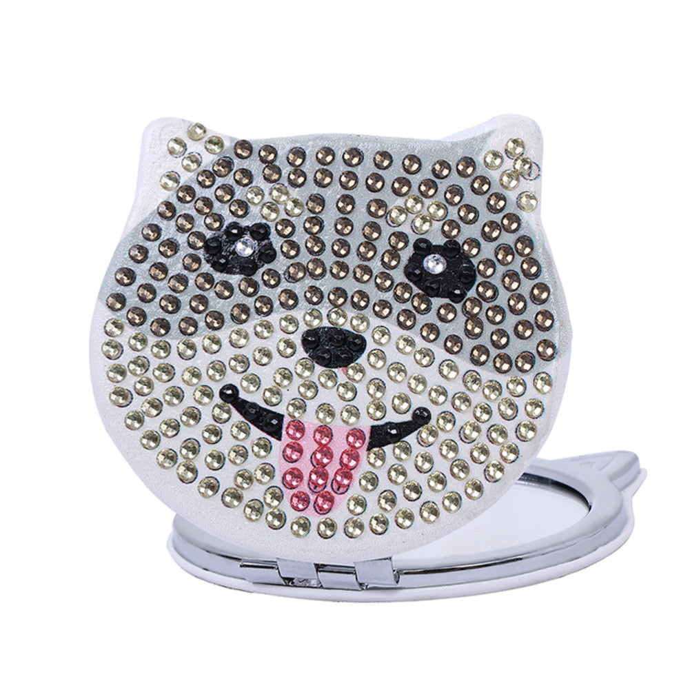 DIY Diamond Art Vanity Mirror Handheld Folding Purse Mirror for Kids Women Girls