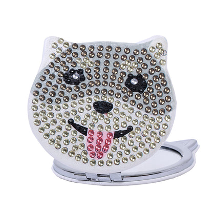 DIY Diamond Art Vanity Mirror Handheld Folding Purse Mirror for Kids Women Girls