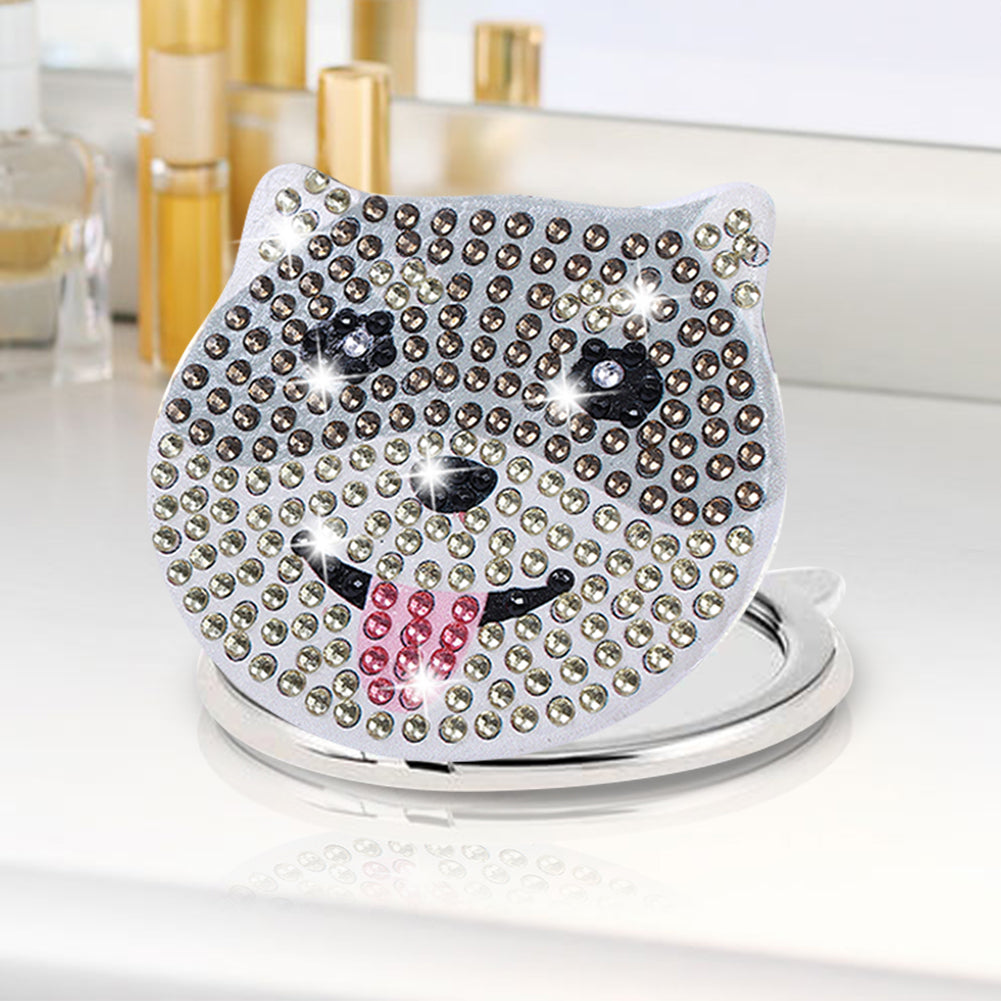 DIY Diamond Art Vanity Mirror Handheld Folding Purse Mirror for Kids Women Girls