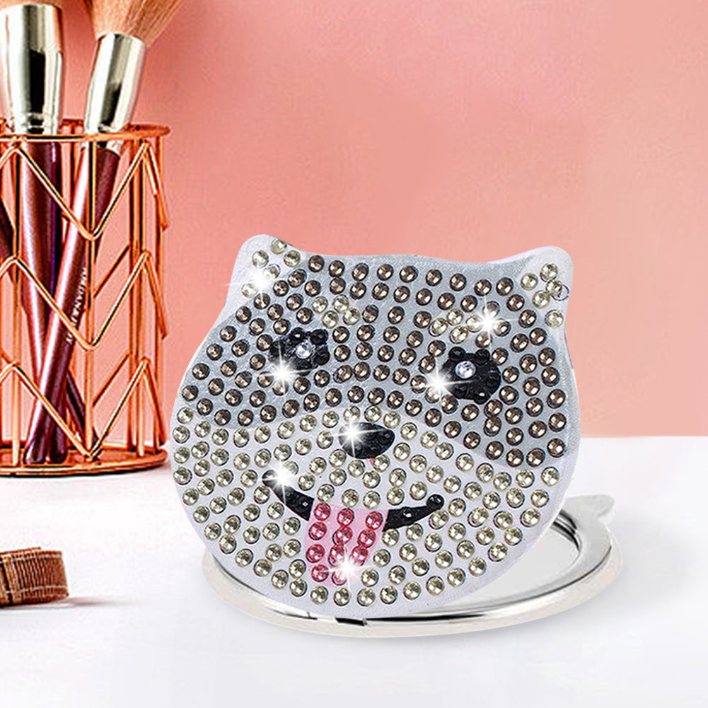 DIY Diamond Art Vanity Mirror Handheld Folding Purse Mirror for Kids Women Girls
