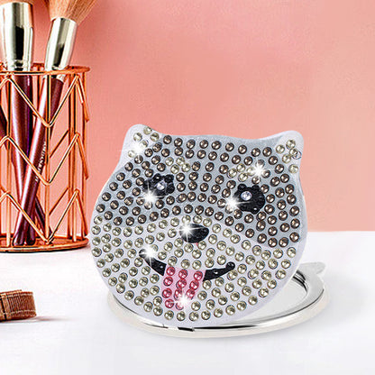 DIY Diamond Art Vanity Mirror Handheld Folding Purse Mirror for Kids Women Girls