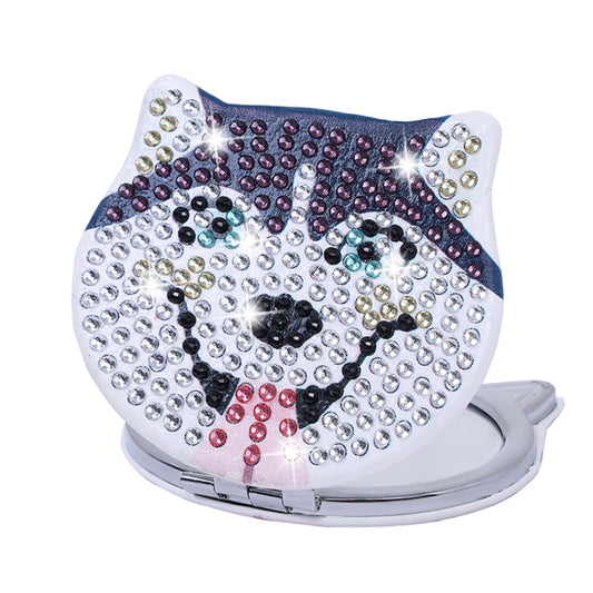 DIY Diamond Art Vanity Mirror Handheld Folding Purse Mirror for Kids Women Girls