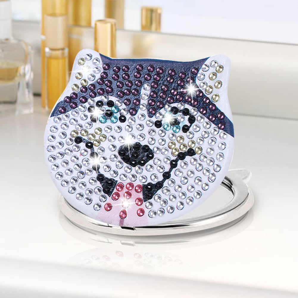 DIY Diamond Art Vanity Mirror Handheld Folding Purse Mirror for Kids Women Girls