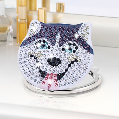 DIY Diamond Art Vanity Mirror Handheld Folding Purse Mirror for Kids Women Girls