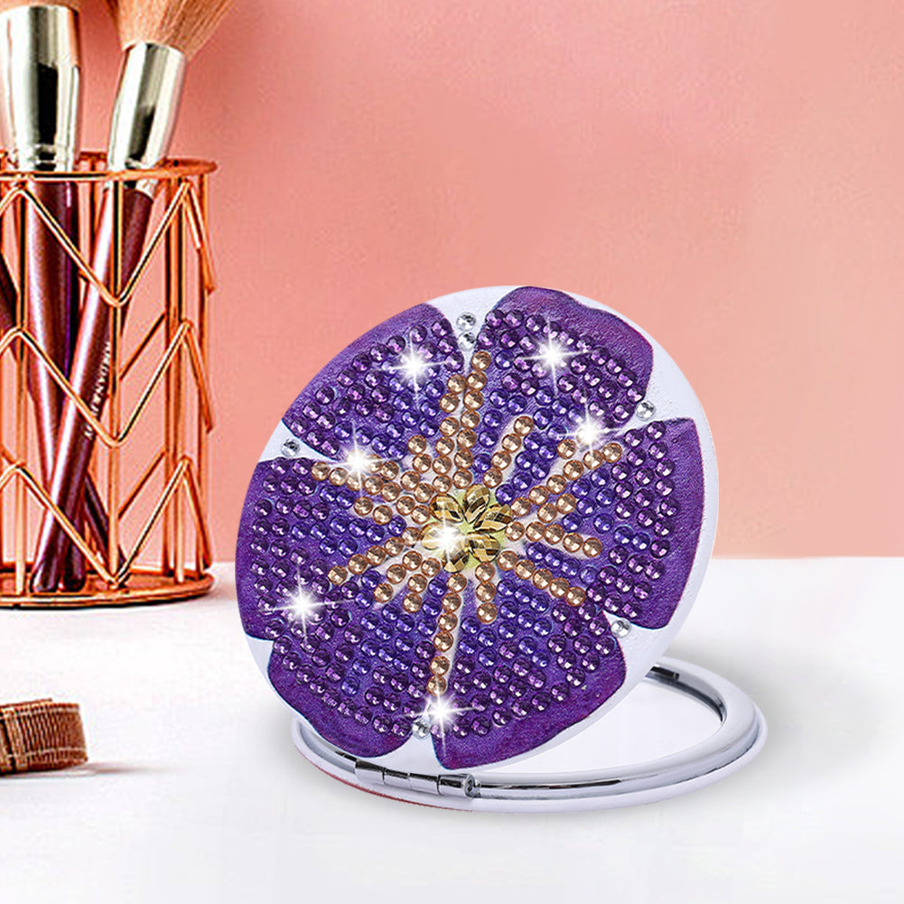 DIY Diamond Art Vanity Mirror Handheld Folding Purse Mirror for Kids Women Girls