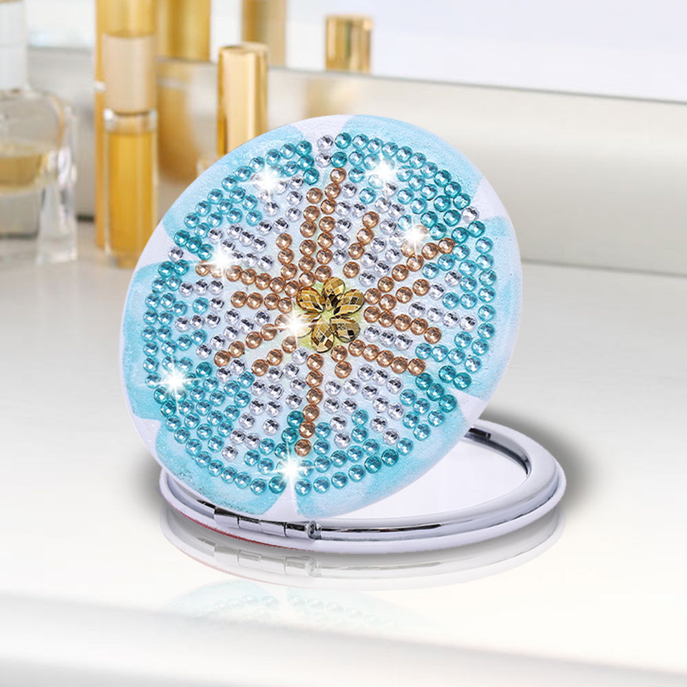 DIY Diamond Art Vanity Mirror Handheld Folding Purse Mirror for Kids Women Girls