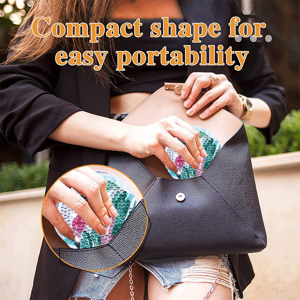 DIY Diamond Art Mosaic Makeup Mirror Art Craft Set Flamingo Paint by Number Kits