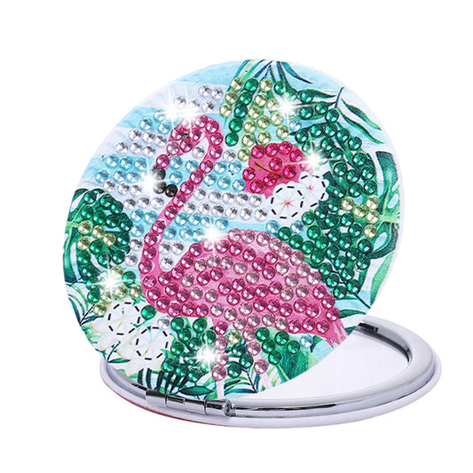 DIY Diamond Art Mosaic Makeup Mirror Art Craft Set Flamingo Paint by Number Kits
