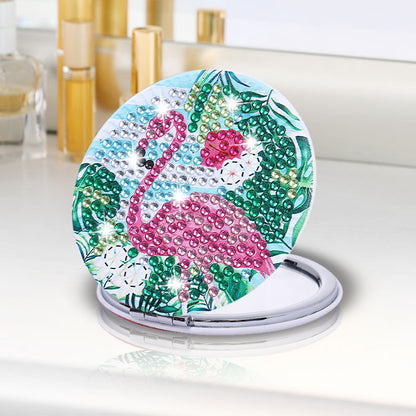 DIY Diamond Art Mosaic Makeup Mirror Art Craft Set Flamingo Paint by Number Kits