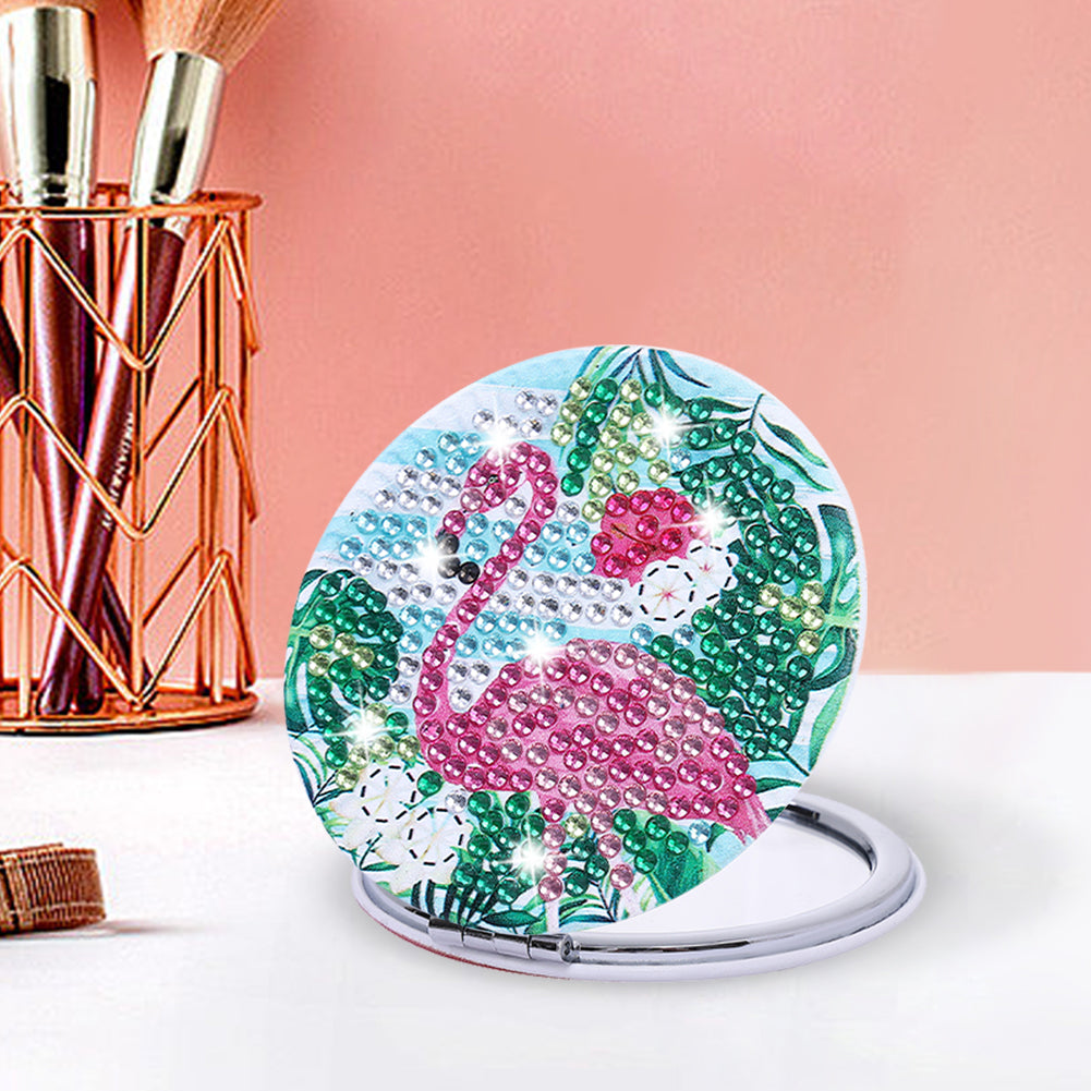 DIY Diamond Art Mosaic Makeup Mirror Art Craft Set Flamingo Paint by Number Kits
