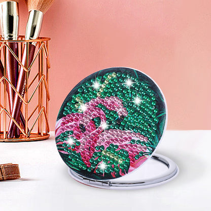 DIY Diamond Art Mosaic Makeup Mirror Art Craft Set Flamingo Paint by Number Kits