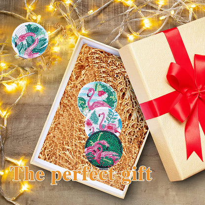 DIY Diamond Art Mosaic Makeup Mirror Art Craft Set Flamingo Paint by Number Kits