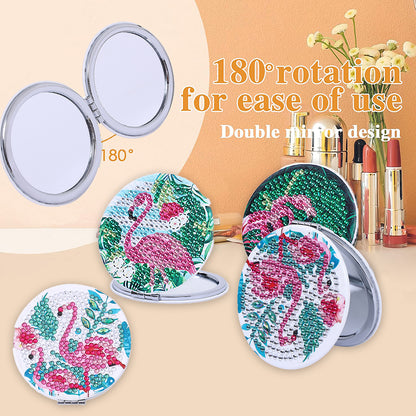 DIY Diamond Art Mosaic Makeup Mirror Art Craft Set Flamingo Paint by Number Kits