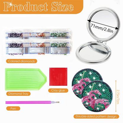 DIY Diamond Art Mosaic Makeup Mirror Art Craft Set Flamingo Paint by Number Kits