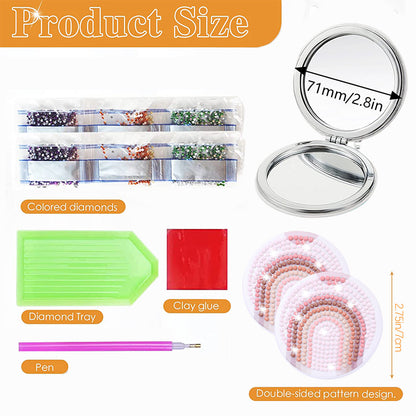DIY Diamond Art Mosaic Makeup Mirror Art Craft Set Abstract Paint by Number Kits