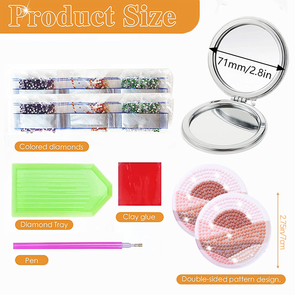 DIY Diamond Art Mosaic Makeup Mirror Art Craft Set Abstract Paint by Number Kits