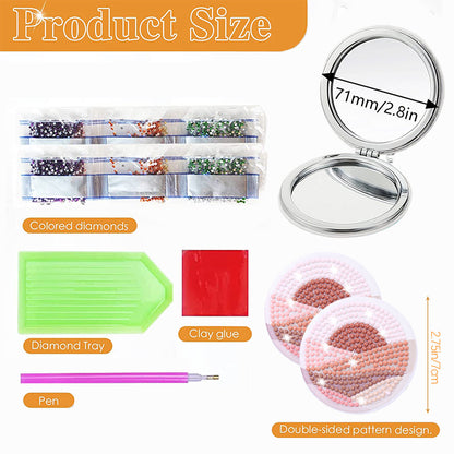 DIY Diamond Art Mosaic Makeup Mirror Art Craft Set Abstract Paint by Number Kits