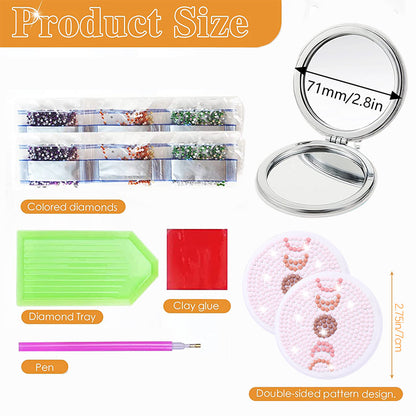 DIY Diamond Art Mosaic Makeup Mirror Art Craft Set Abstract Paint by Number Kits