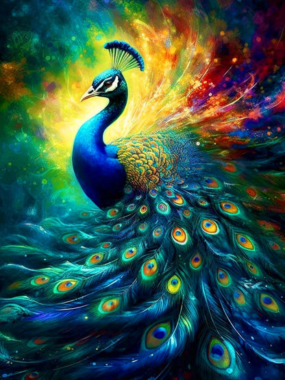 Peacock - Full Round Drill Diamond Painting 30*40CM