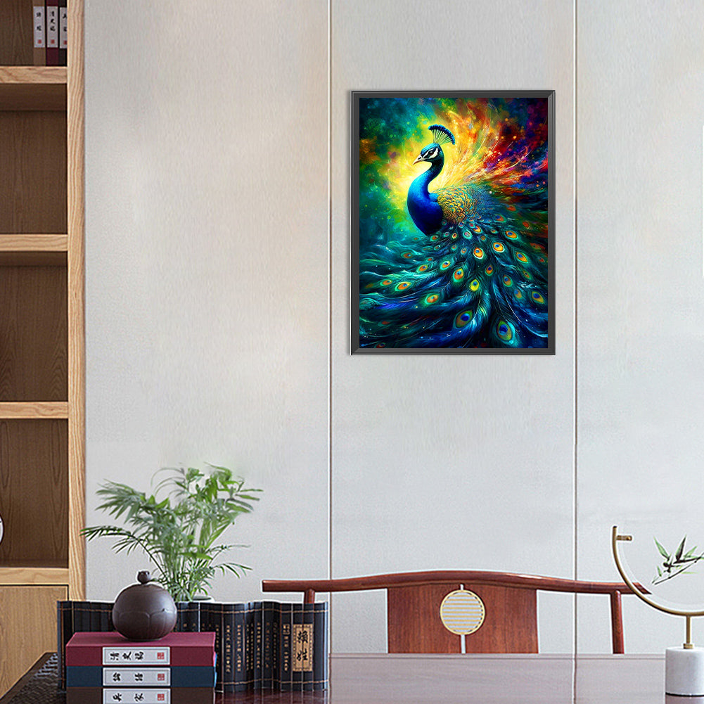 Peacock - Full Round Drill Diamond Painting 30*40CM