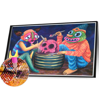 Monster Eating Ice Cream - Full Round Drill Diamond Painting 40*30CM