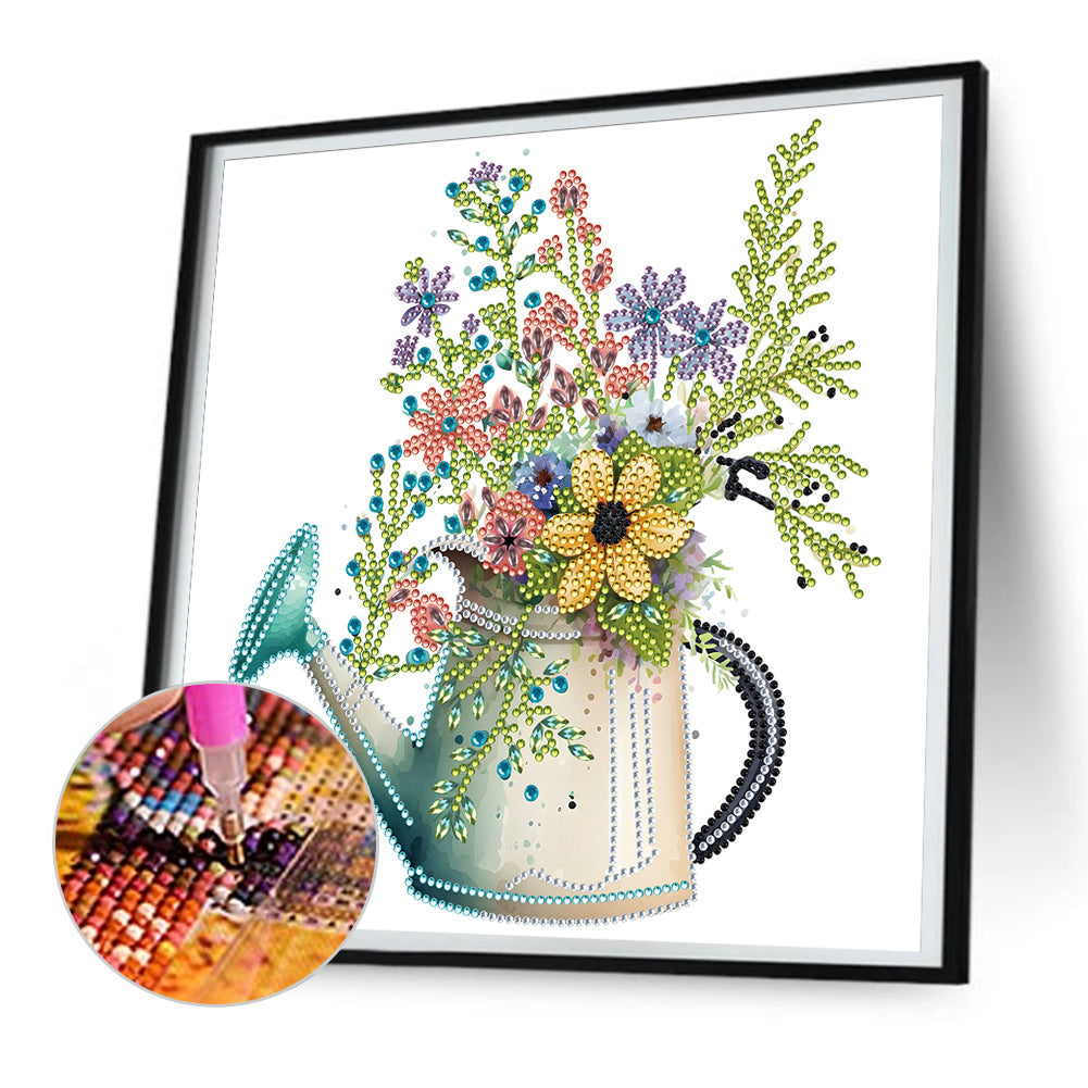 Flowers In The Shower - Special Shaped Drill Diamond Painting 30*30CM