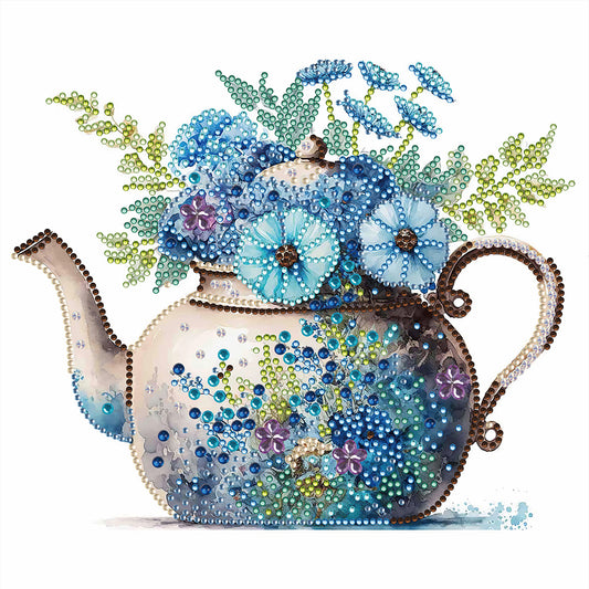 Blue Flowers In Jug - Special Shaped Drill Diamond Painting 30*30CM