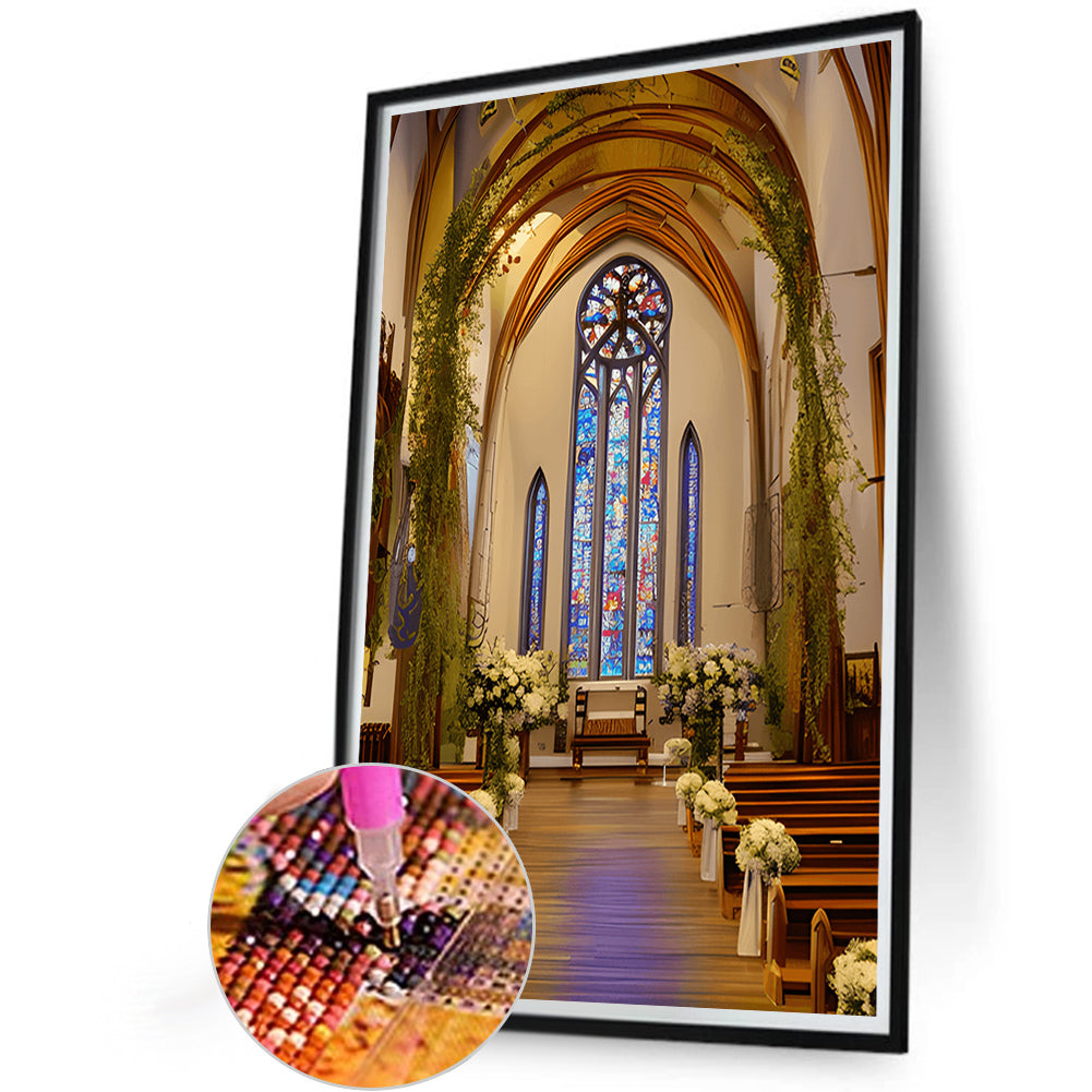 Church Decoration For Wedding - Full Round Drill Diamond Painting 40*60CM