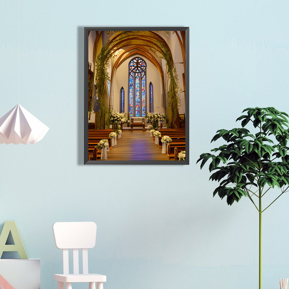Church Decoration For Wedding - Full Round Drill Diamond Painting 40*60CM