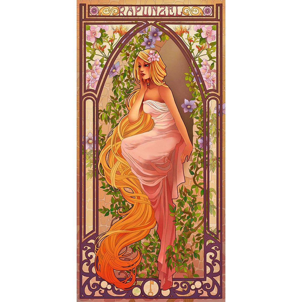 Long Hair Princess - Full Round Drill Diamond Painting 30*70CM