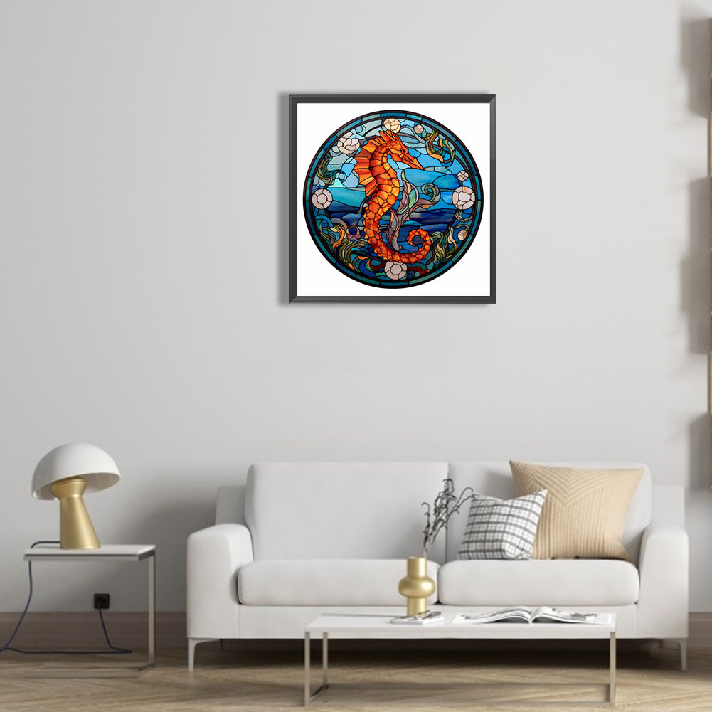 Seahorse Glass Painting - Full Round Drill Diamond Painting 30*30CM