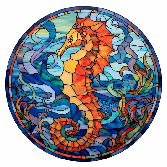 Seahorse Glass Painting - Full Round Drill Diamond Painting 30*30CM